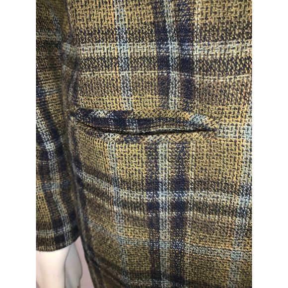 Vintage Plaid Wool Oversized Blazer Size 14 - Picture 8 of 11